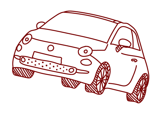 Line drawing of a car