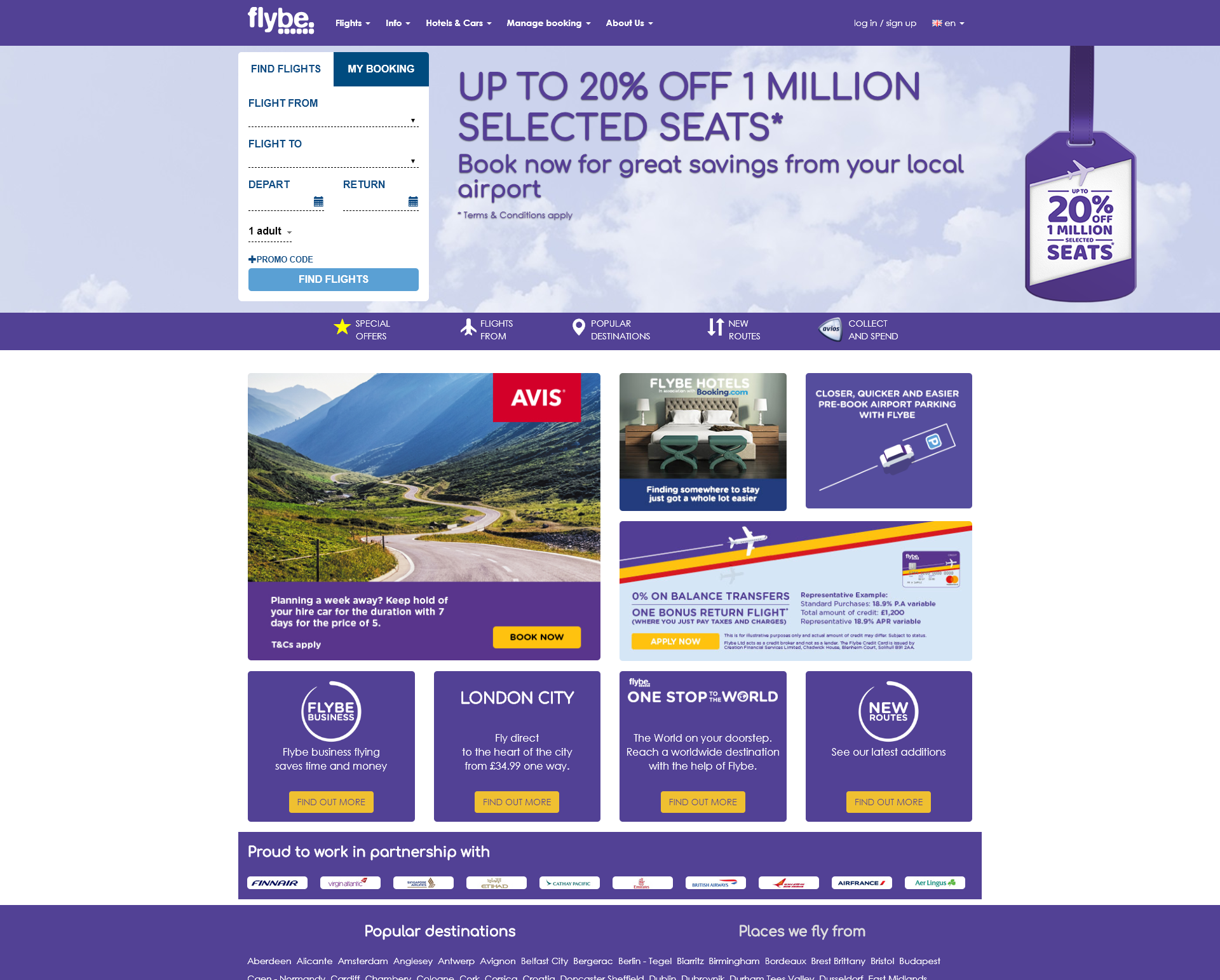Screenshot of old home page design